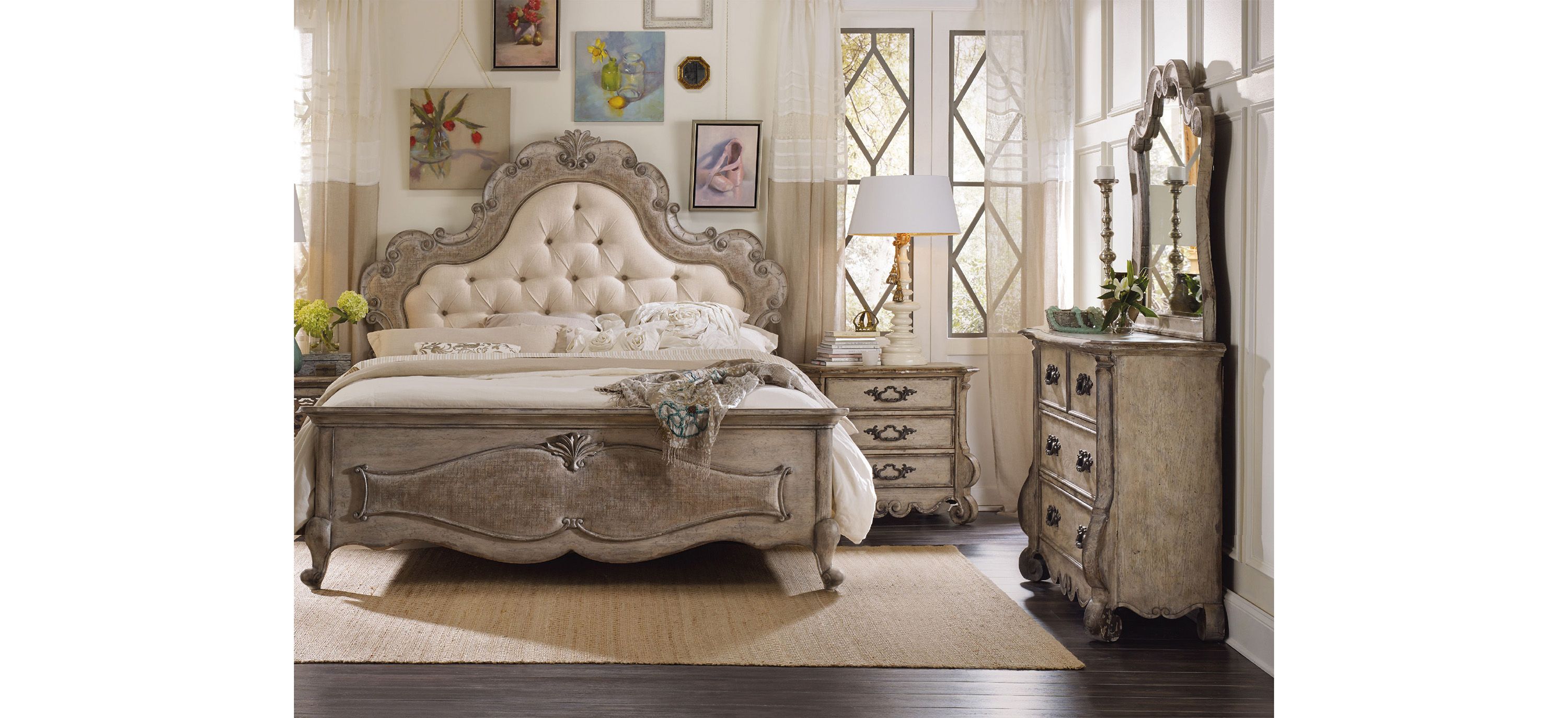 Chatelet 4-pc. Upholstered Tufted Panel Bedroom Set