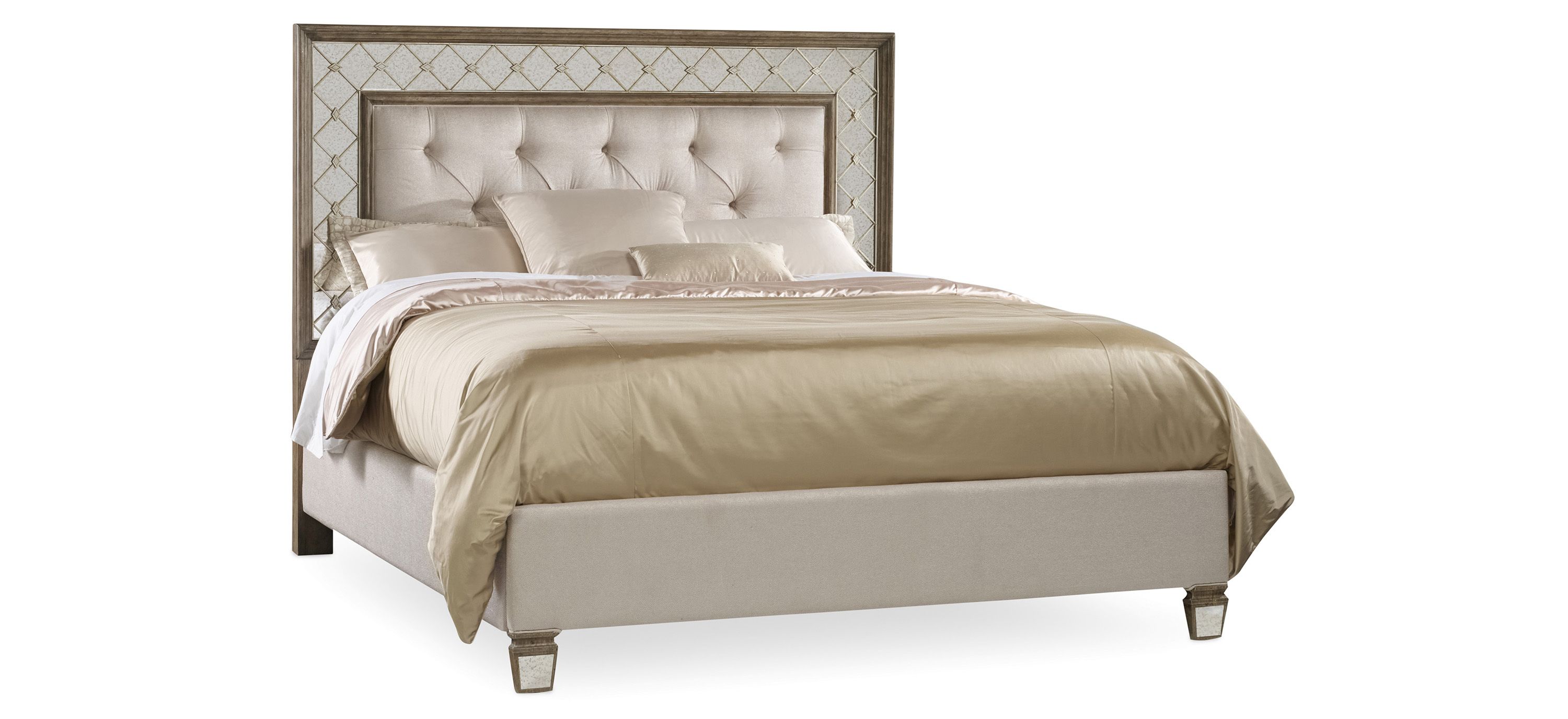 Sanctuary King Mirrored Upholstered Bed