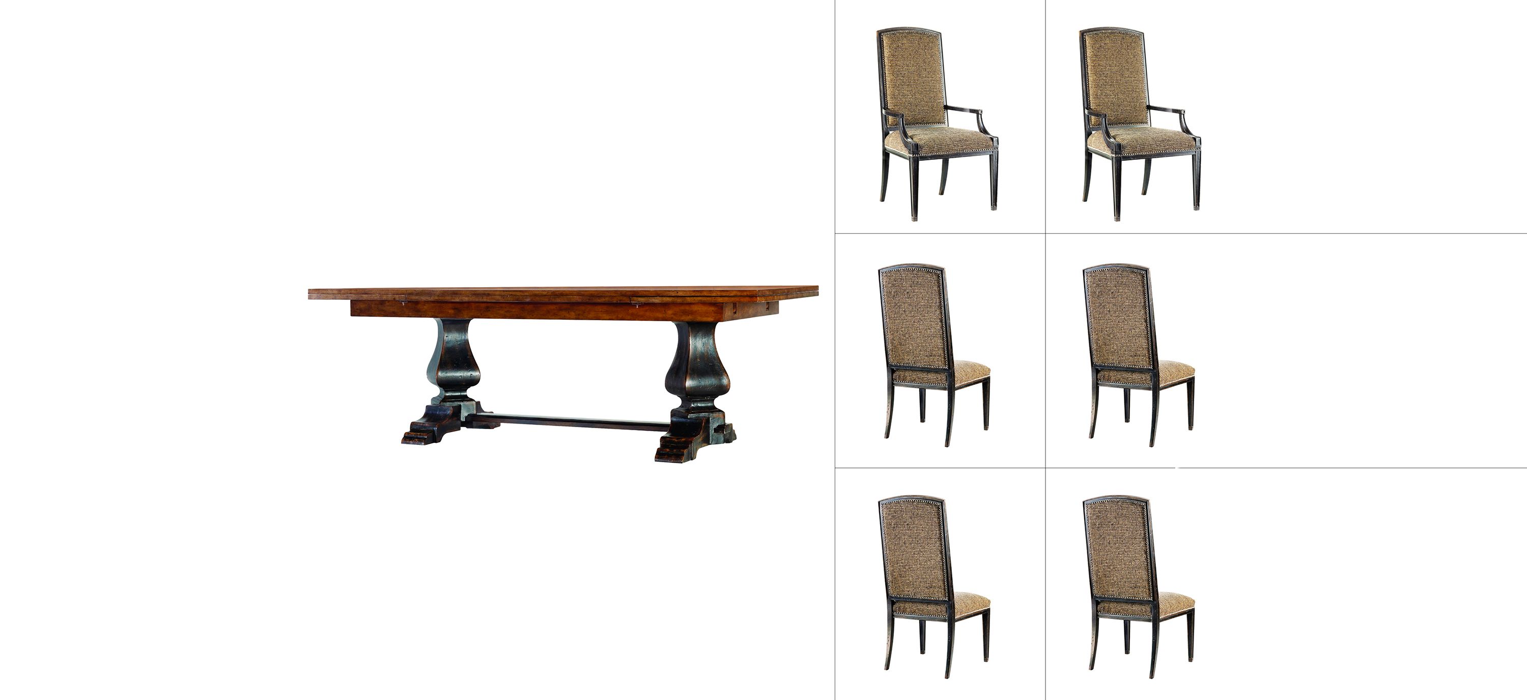 Sanctuary 7-pc. Refectory Dining Set w/ Mirage Dining Chairs