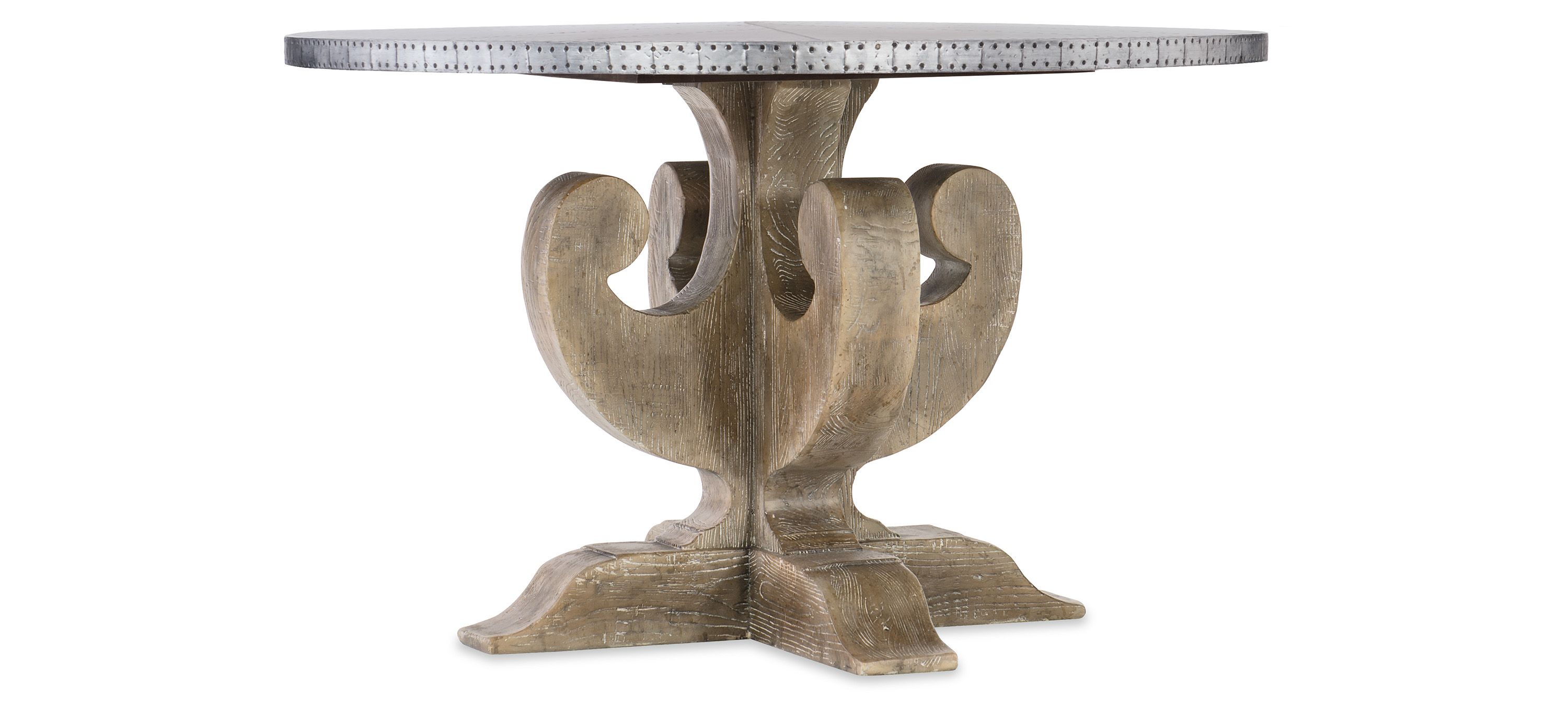Boheme Ascension 48in Adjustable-Height Zinc Round Dining Table