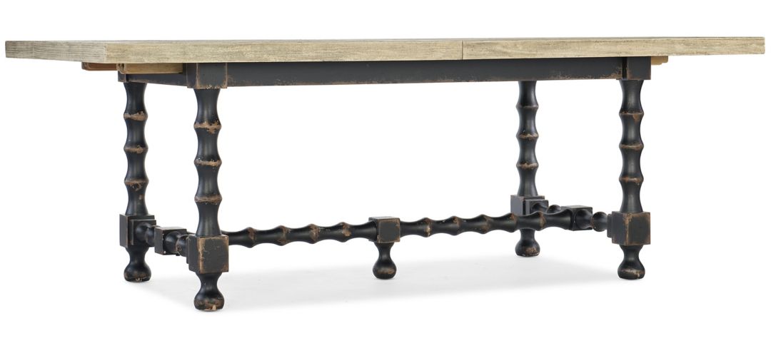 Ciao Bella 84in Rectangular Trestle Dining Table with Two Leaves