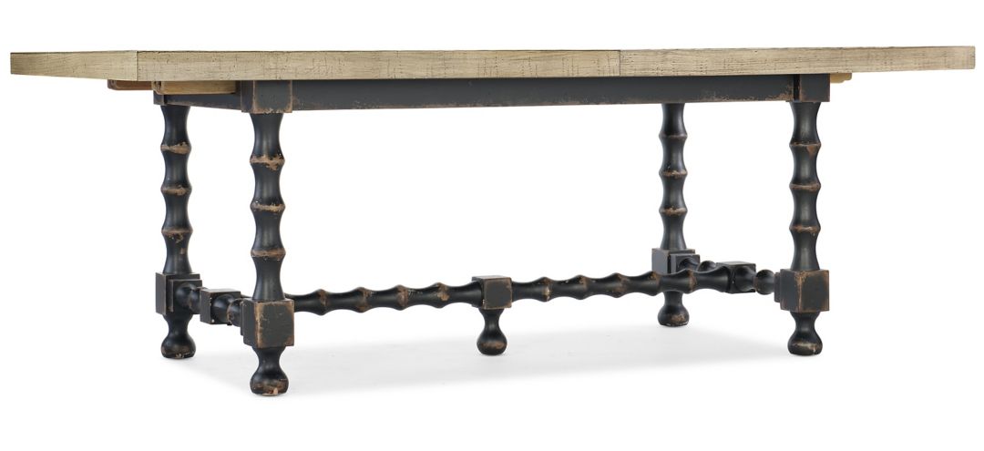 Ciao Bella 84in Rectangular Trestle Dining Table with Two Leaves