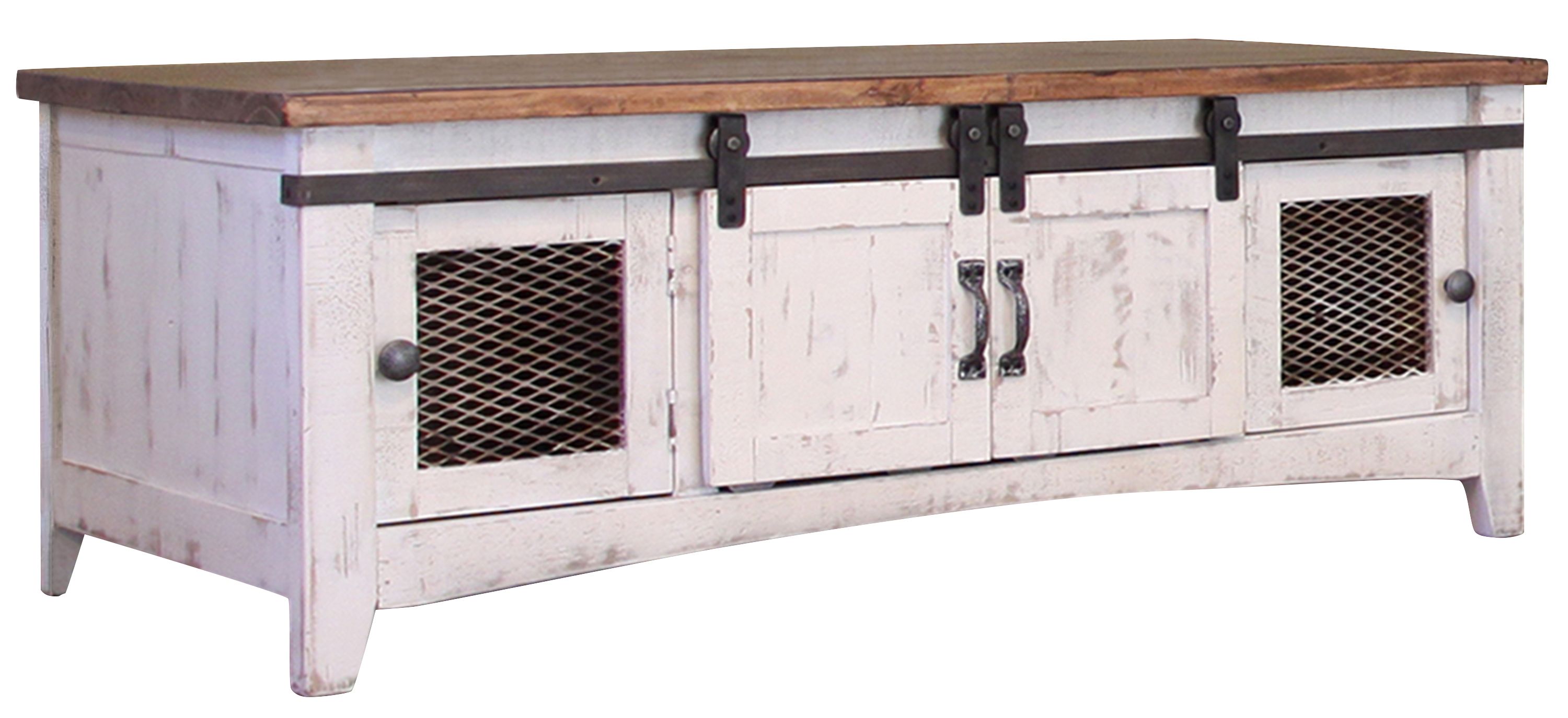 Pueblo Rectangular White Coffee Table