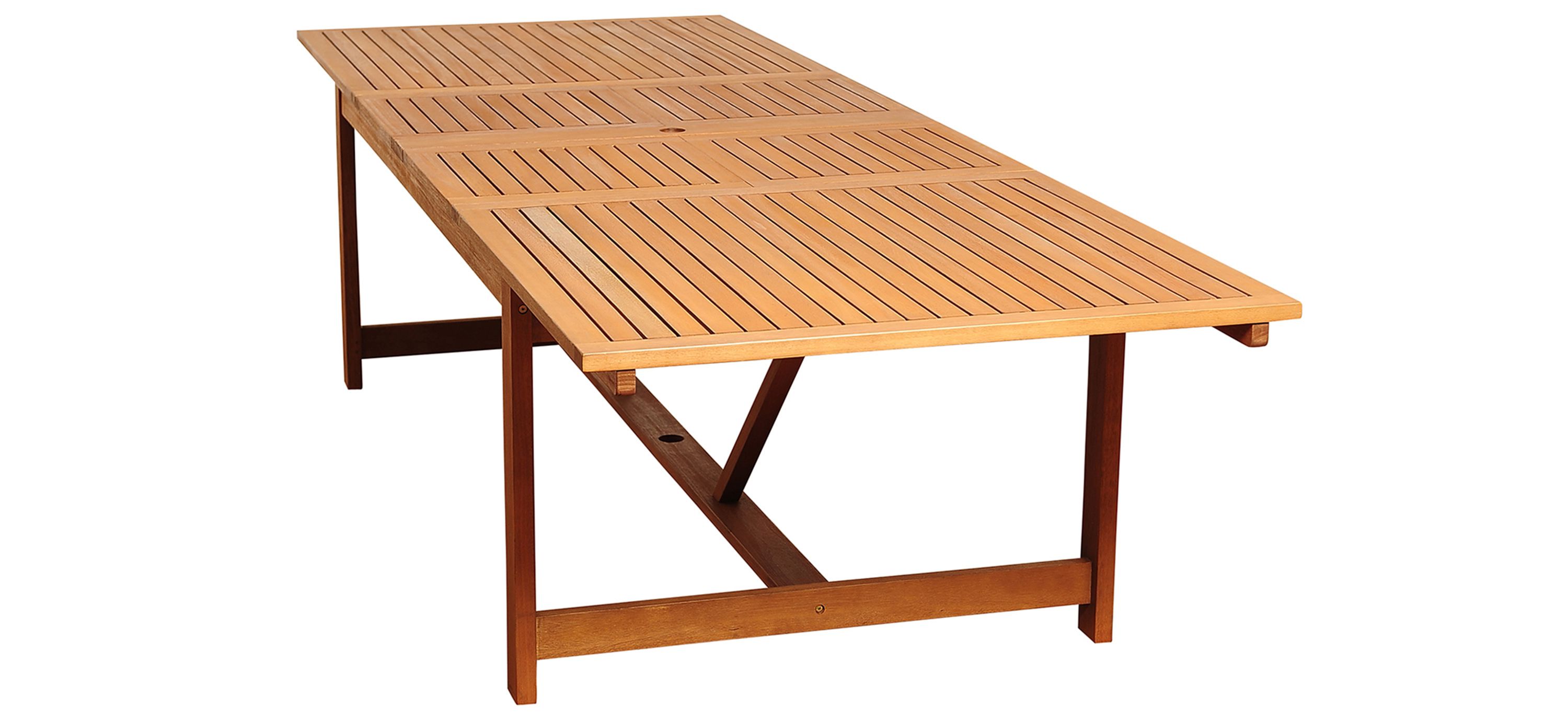Amazonia Outdoor Eucalyptus Rectangular Dining Table w/ Leaf