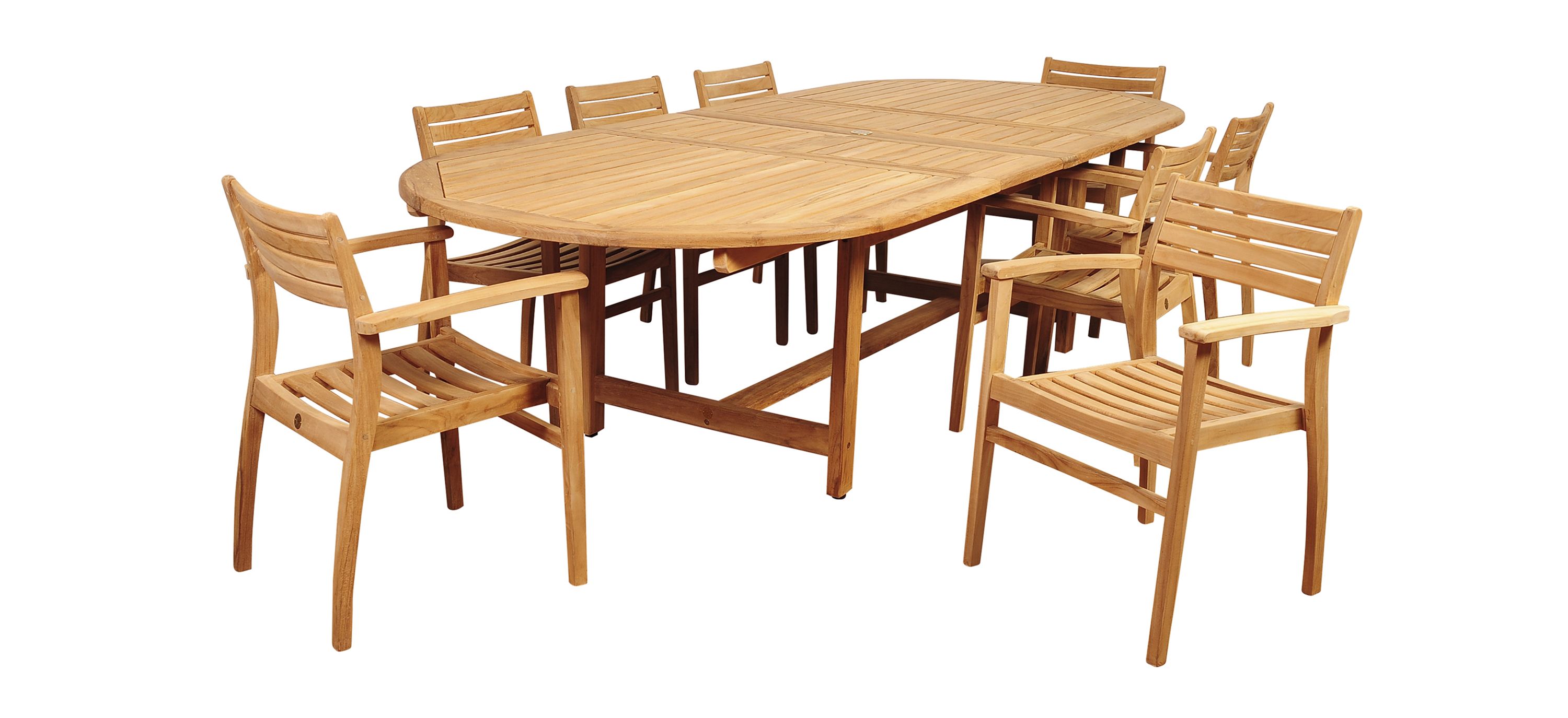 Campso 9-pc Oval Extendable Patio Dinig Table Set
