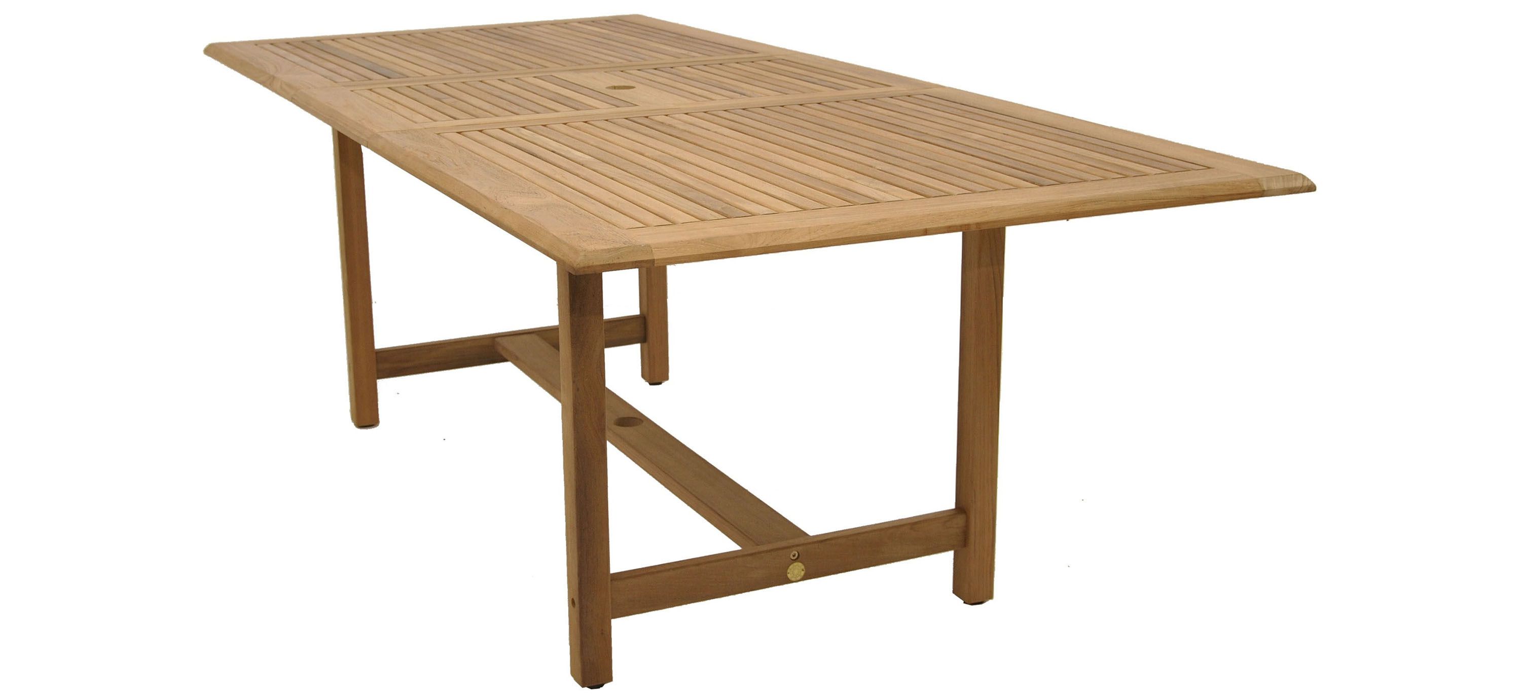 Amazonia Outdoor Teak Rectangular Dining Table w/ Leaf