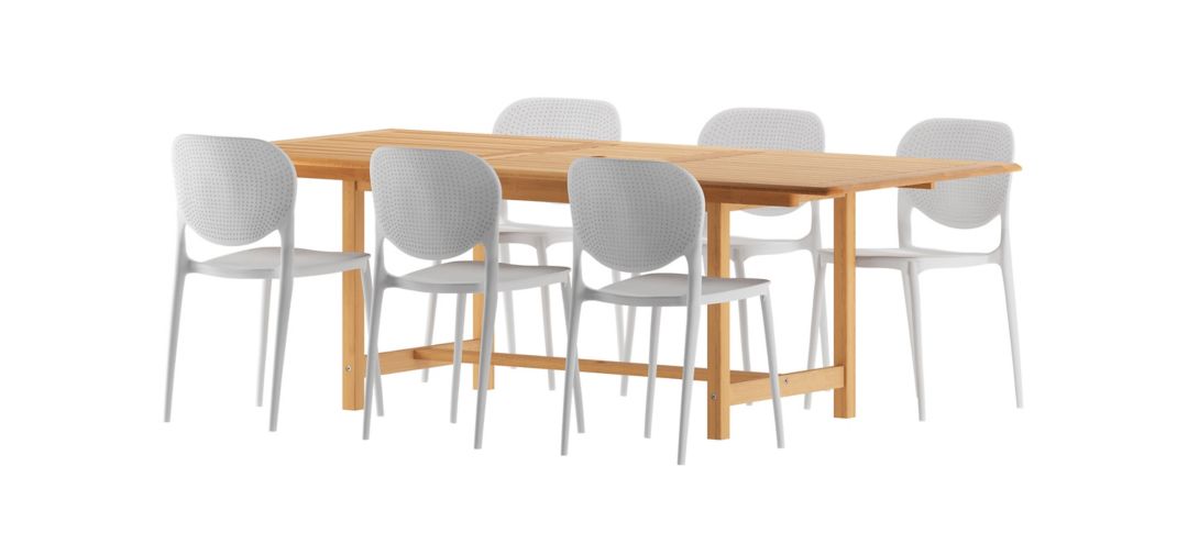 248236570 Amazonia Outdoor 7- pc. Teak Wood Dining Set sku 248236570