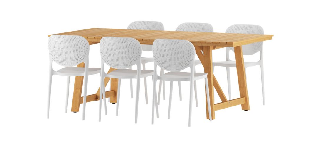 249238840 Amazonia Outdoor 7- pc. Teak Wood Dining Set sku 249238840