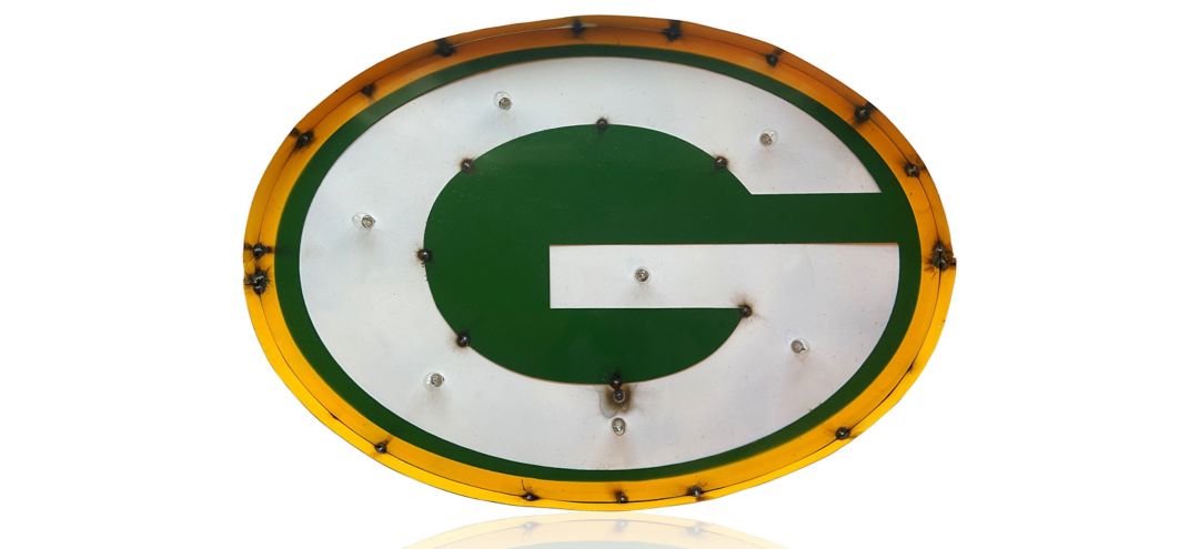 NFL Logo Lighted Recycled Metal Sign