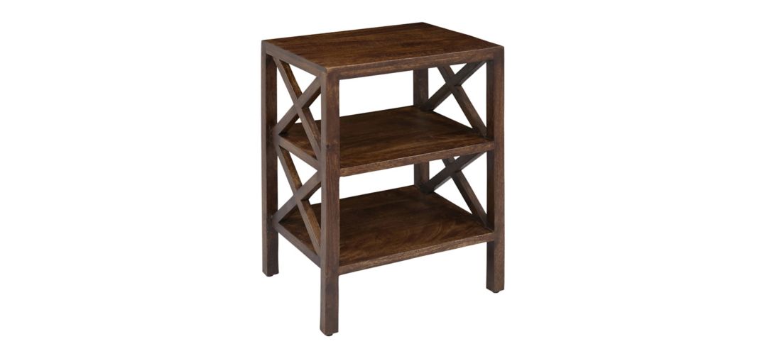 Global Archive Side Table with Shelves