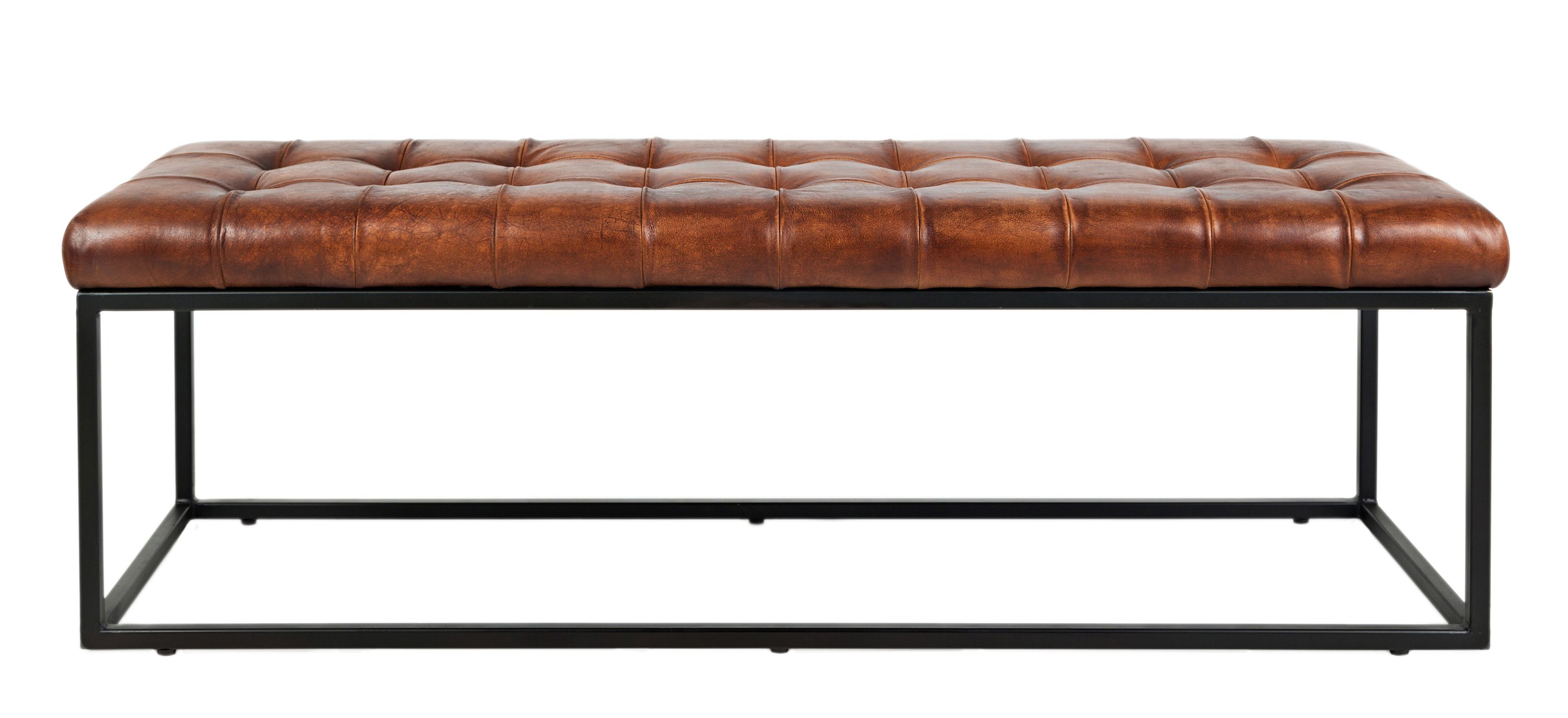 Global Archive Leather Ottoman
