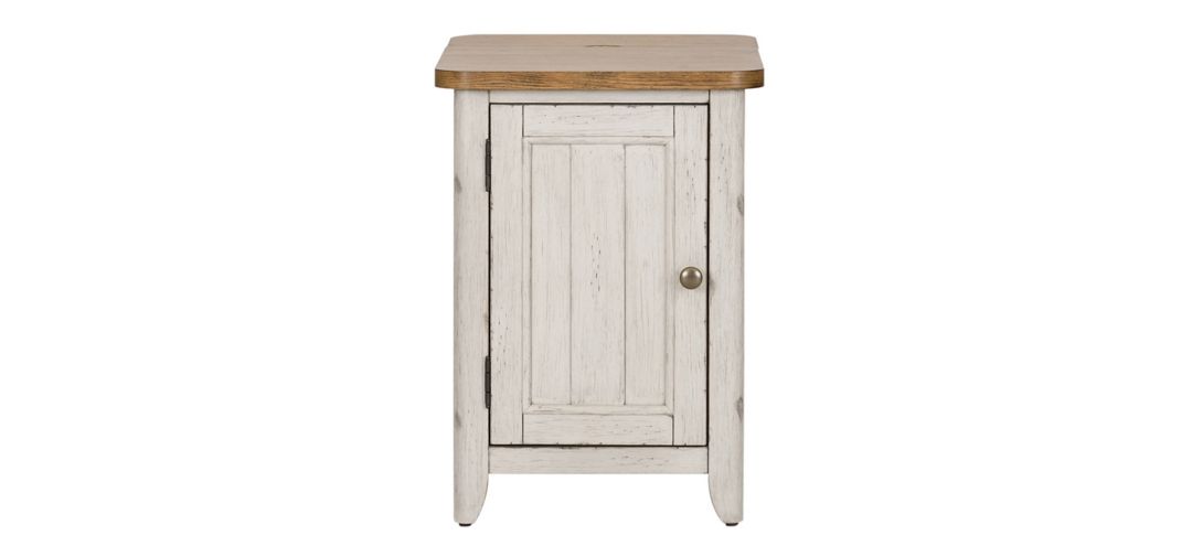 Farmhouse Reimagined Rectangular Chairside Table w/ Power