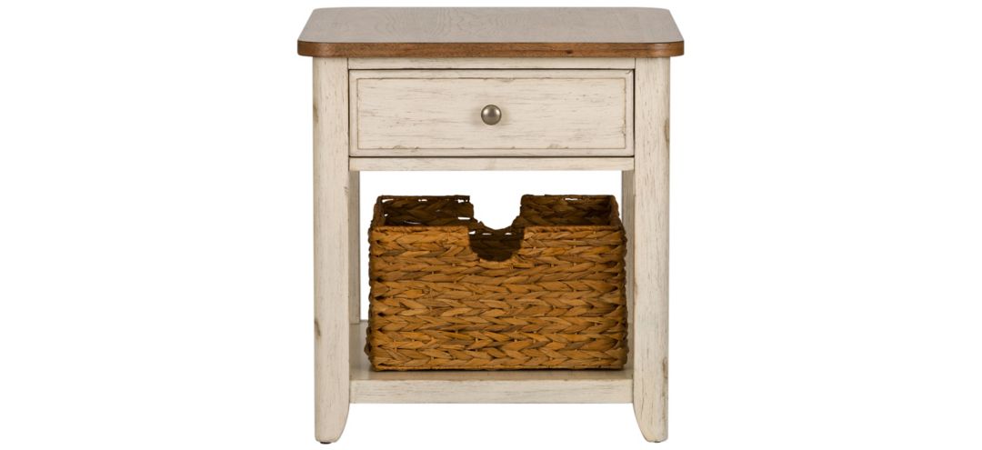 307290010 Farmhouse Reimagined End Table with Basket sku 307290010
