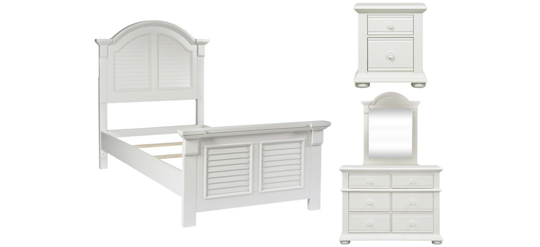 Summer House 4 Pc. Bedroom Set with 6 Drawer Dresser