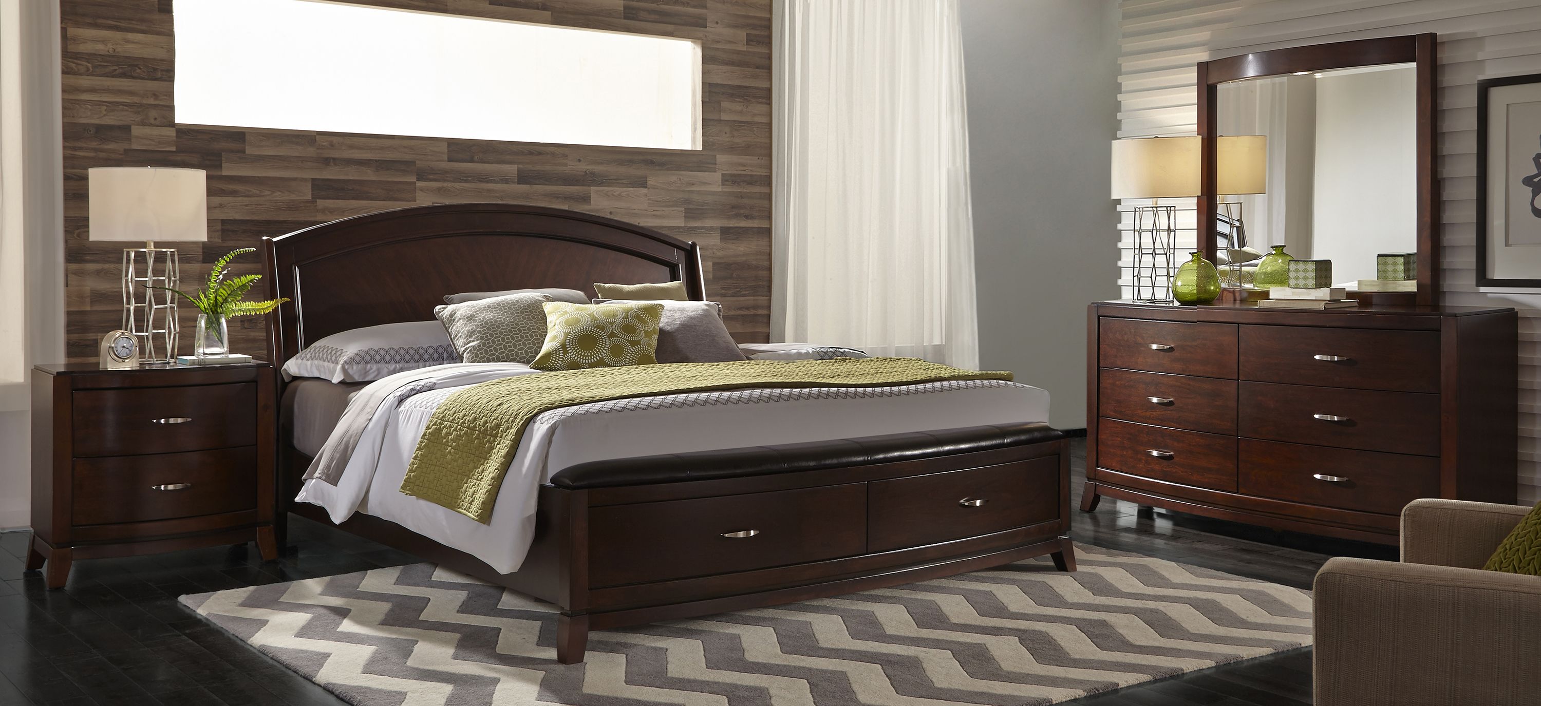 Avalon 4-pc. Storage Bedroom Set w/ Square Mirror