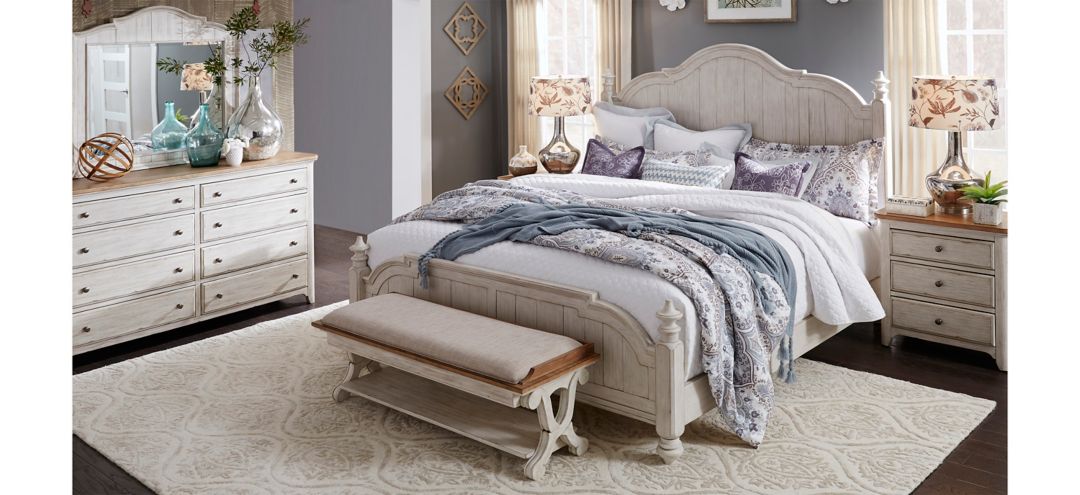 Farmhouse Reimagined 4-pc. Bedroom Set w/ Drawer Nightstand