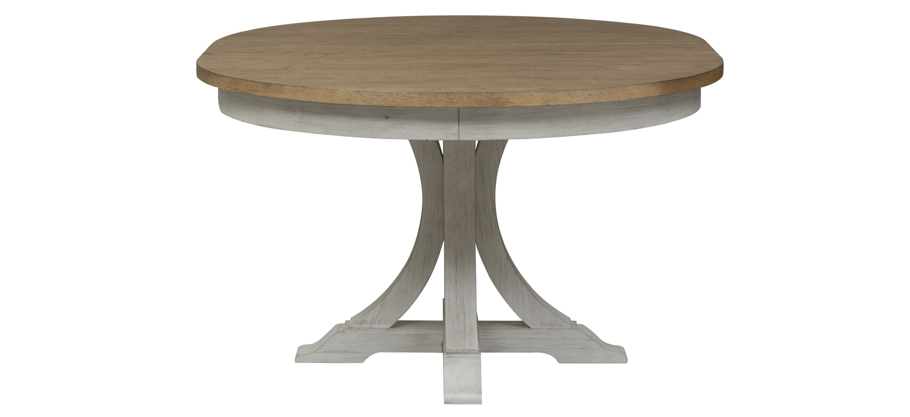 Farmhouse Reimagined Pedestal Dining Table w/ Leaf