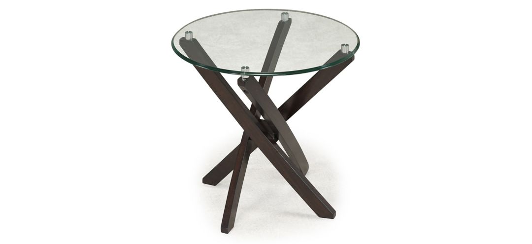 Xenia Glass Round End Table