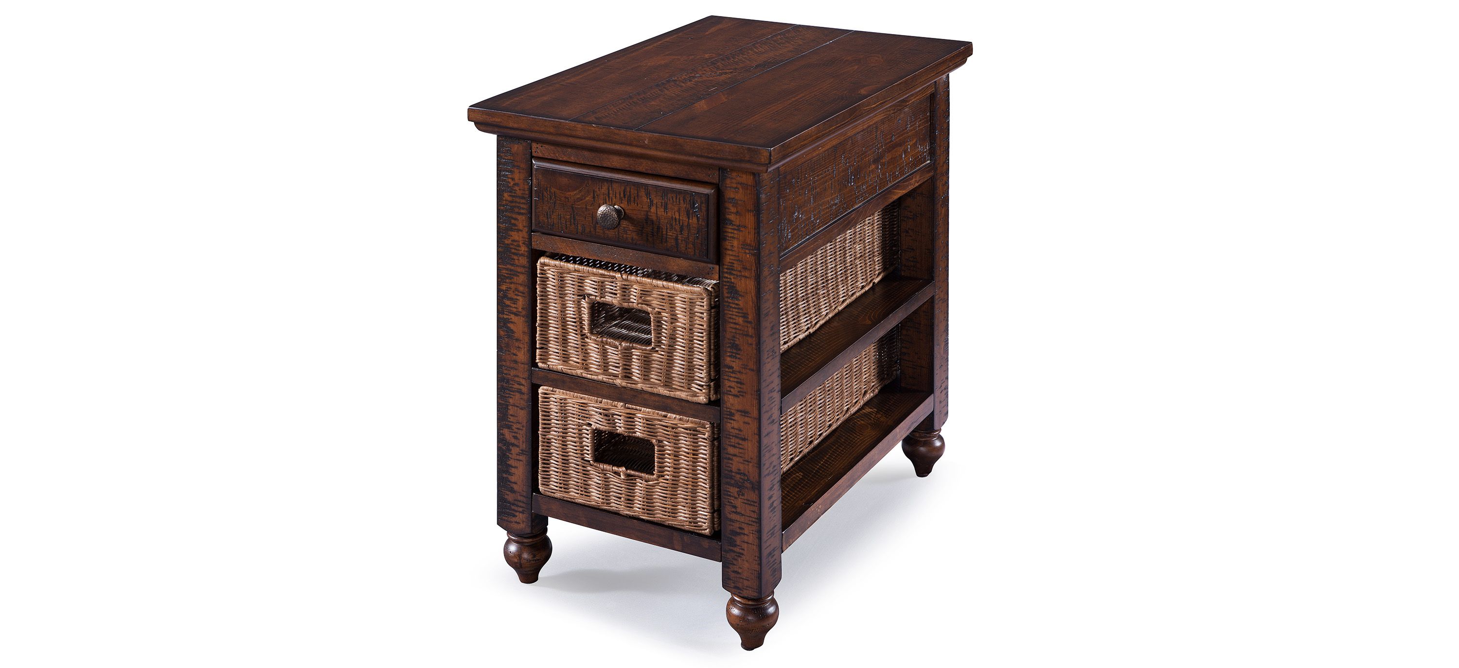 Cottage Lane Wood Rectangular Chair Side End Table
