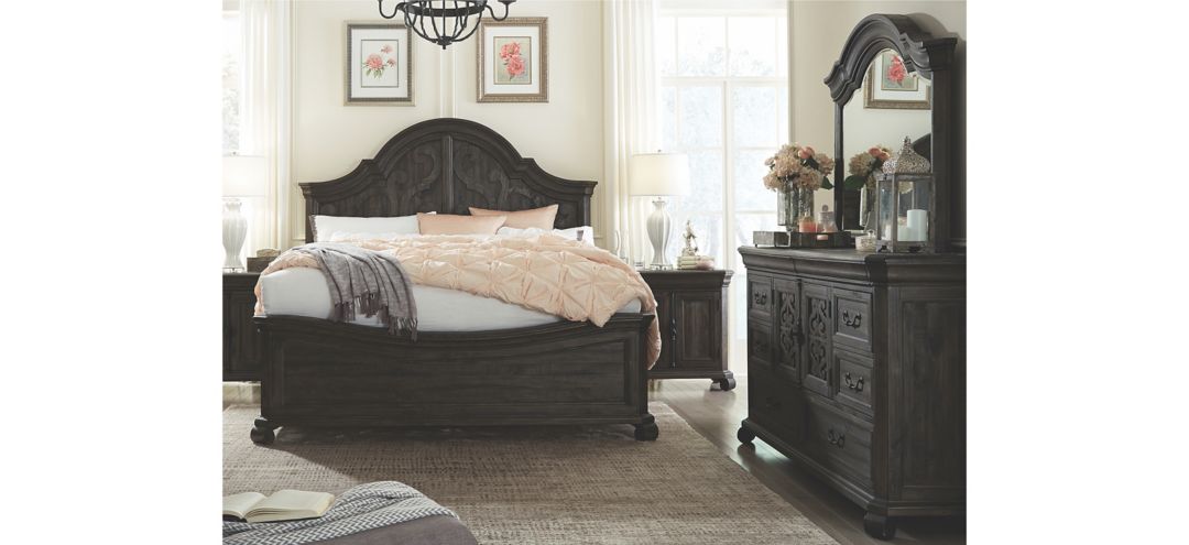 Bellamy 4-pc. Arched Panel Bedroom Set w/ Arched Mirror