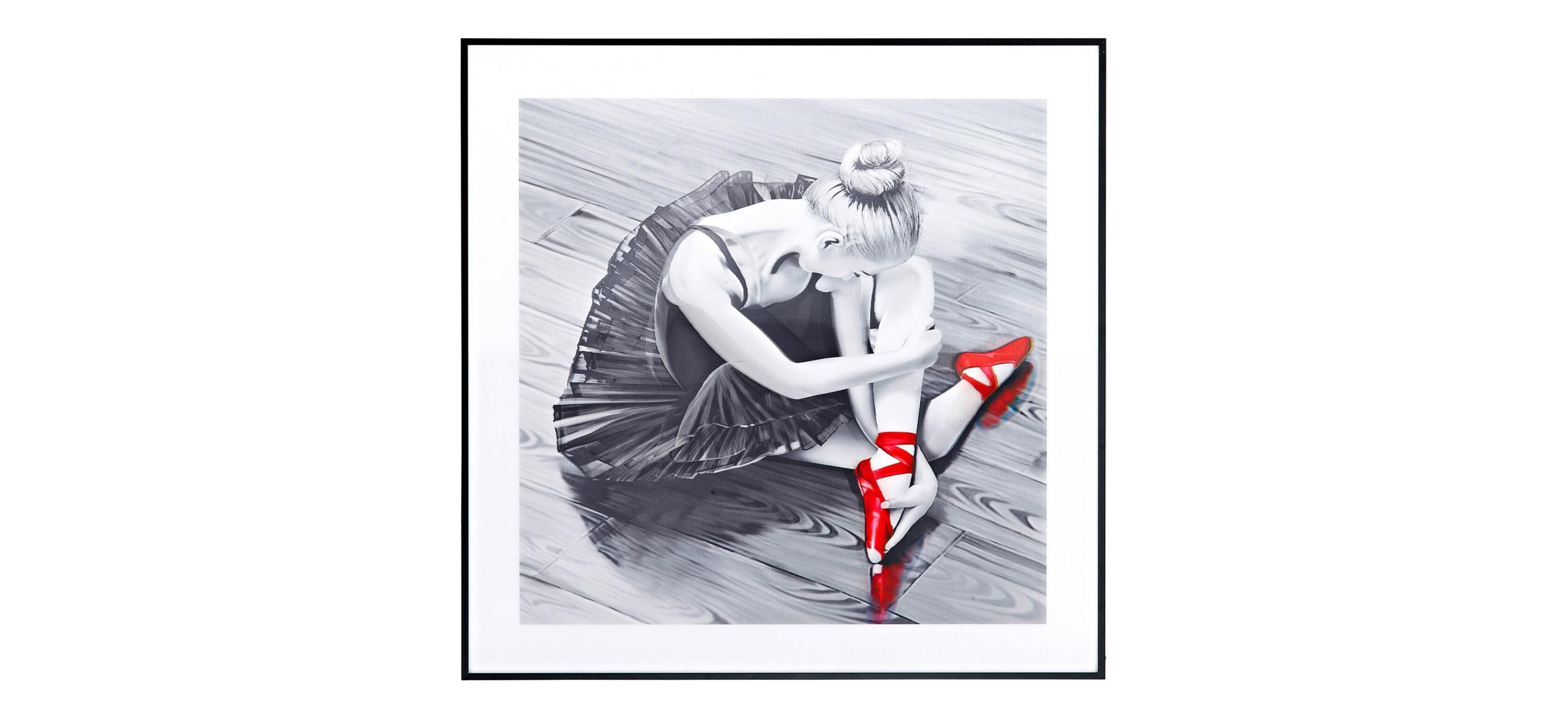 Red Ballerina Hologram Framed Wall Art