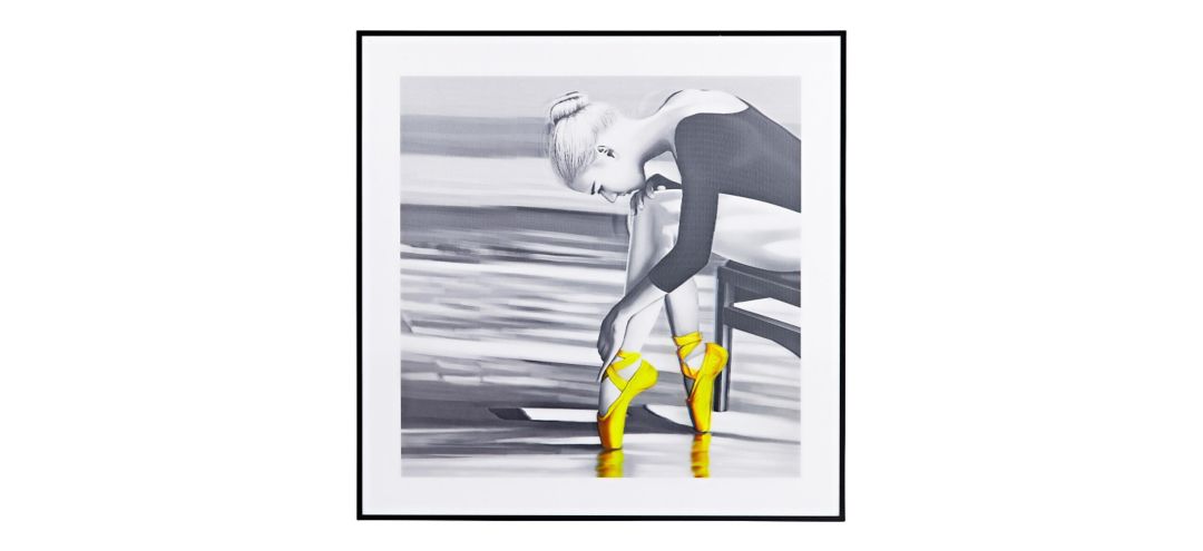 Yellow Ballerina Hologram Framed Wall Art