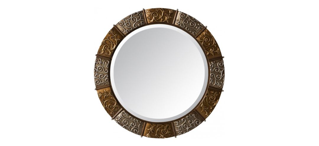 Metallic Round Wall Mirror