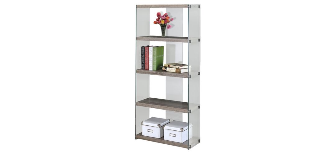 Glillian Bookcase with Tempered Glass