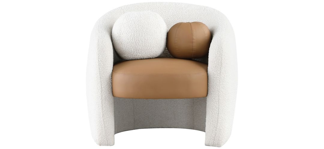 258254620 Acadia Faux Leather/Boucle Fabric Accent Chair sku 258254620