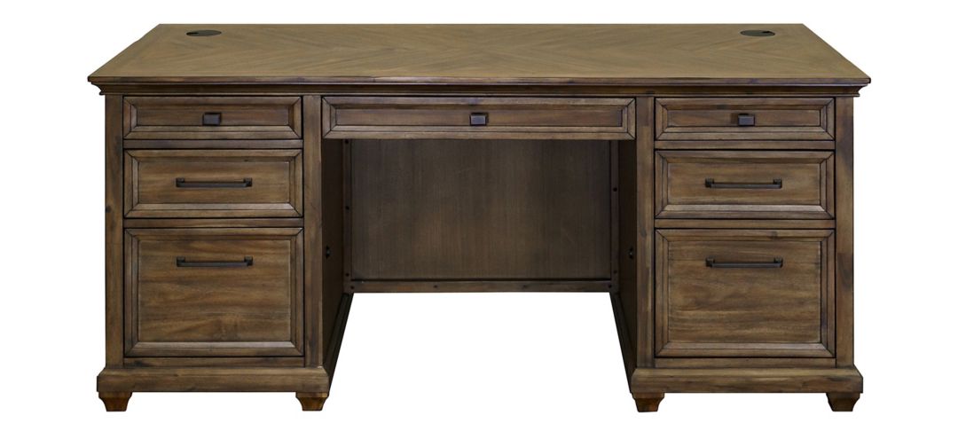 Porter Traditional Wood Double Pedestal Executive Desk
