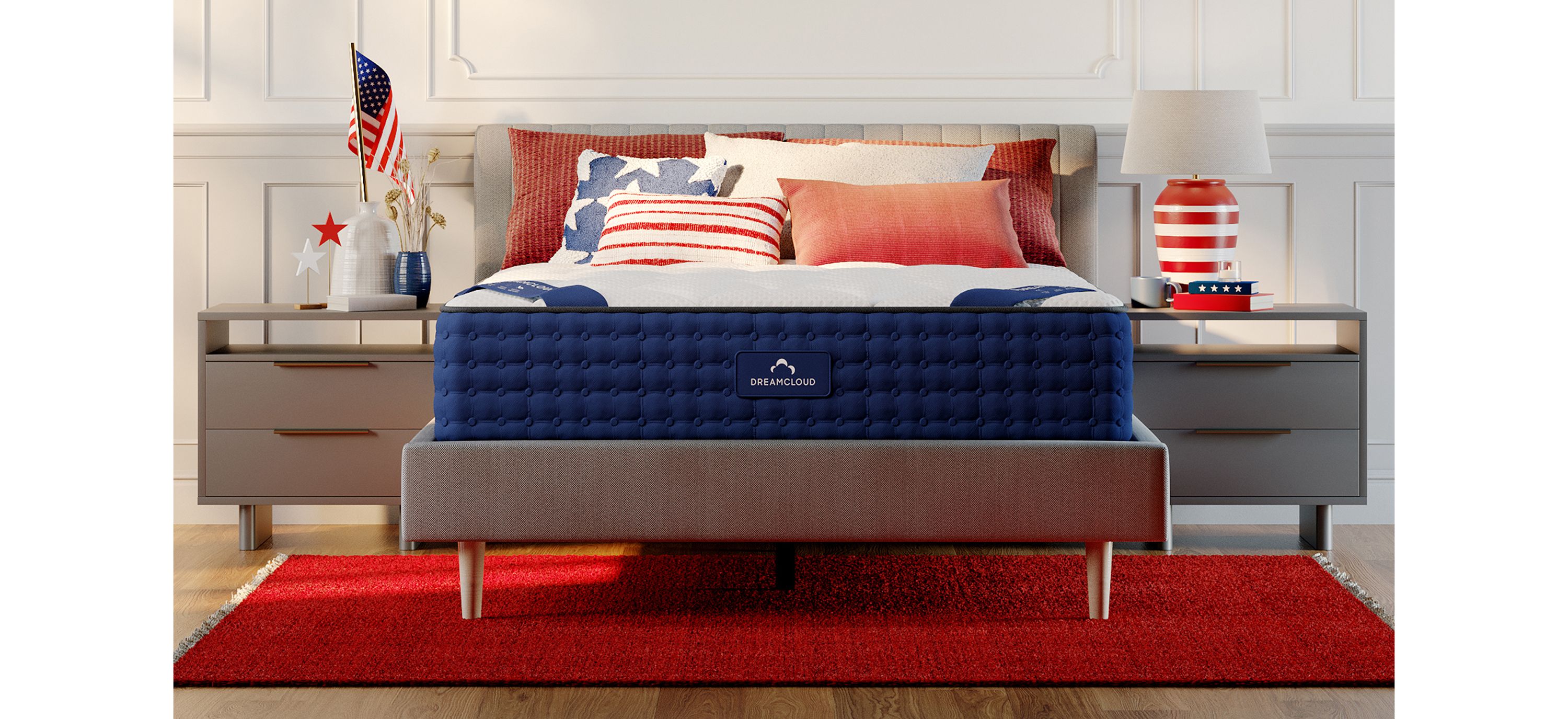 $200 off DreamCloud Tight Top 14 Firm Hybrid Mattress with Free Serenity