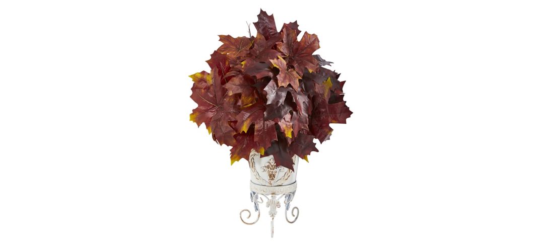 140015450 Fall foliage 20 Maple Leaves in Metal a Planter sku 140015450