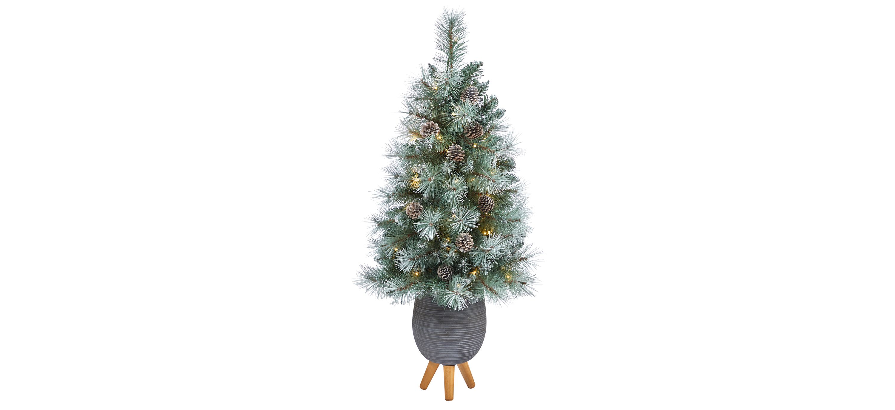 3.5 Pre-Lit Frosted Tip British Columbia Mountain Pine Artificial Tree