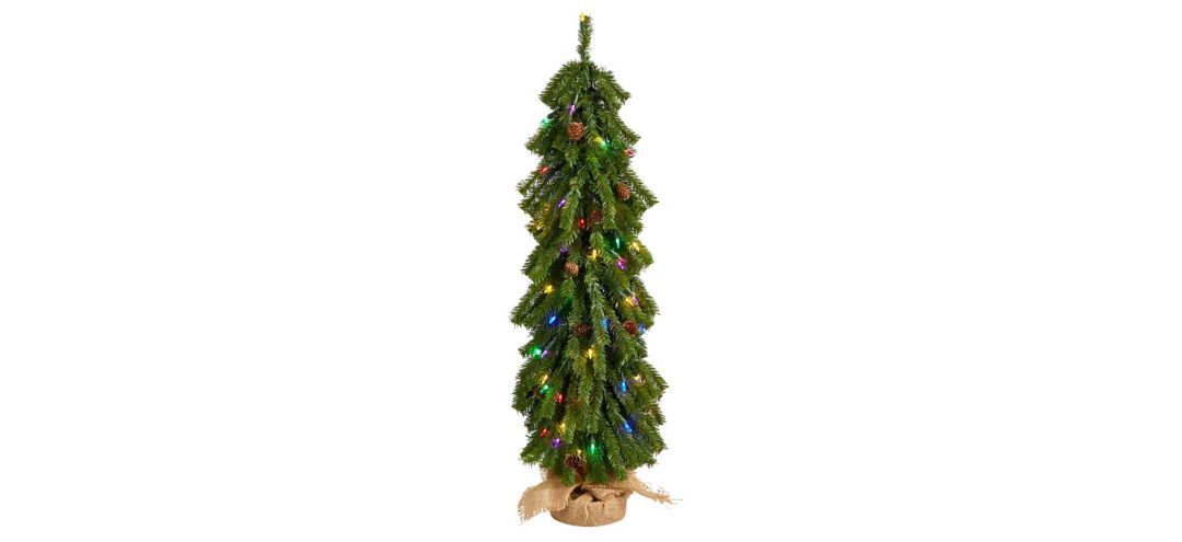 T3273 3 Pre-Lit Artificial Tree with Pinecones sku T3273