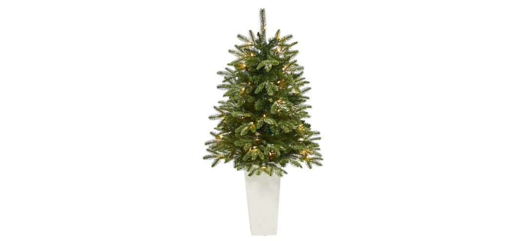 44 Pre-Lit Snowed Grand Teton Fir Artificial Tree