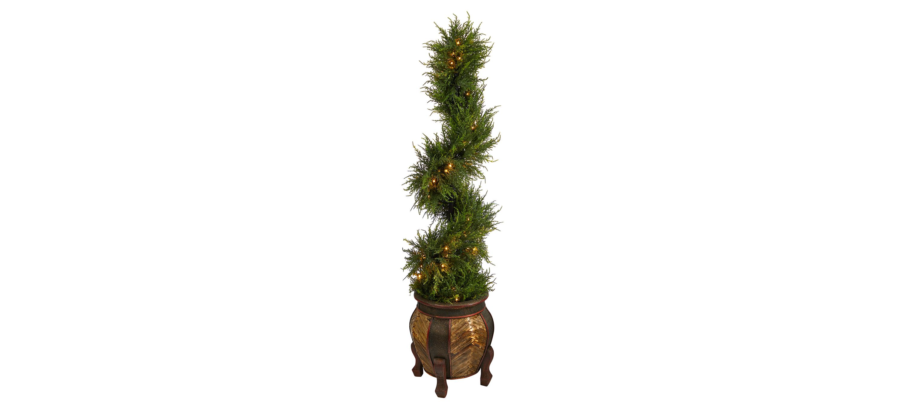 4.5 Pre-Lit Spiral Cypress Artificial Tree