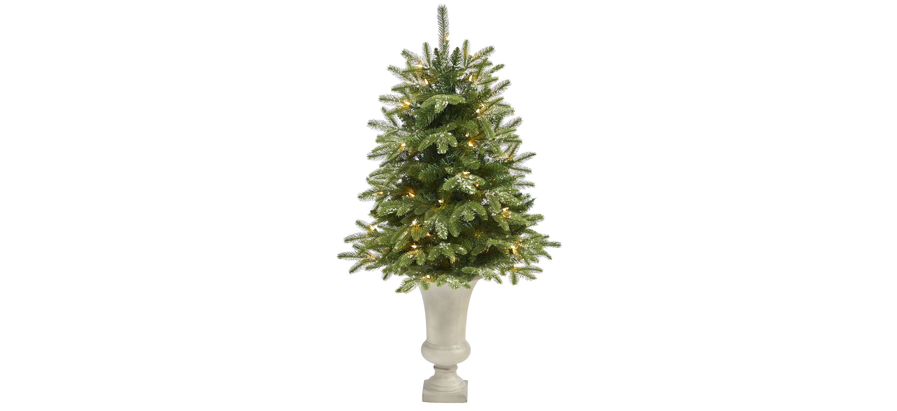 44 Pre-Lit Snowed Grand Teton Fir Artificial Tree