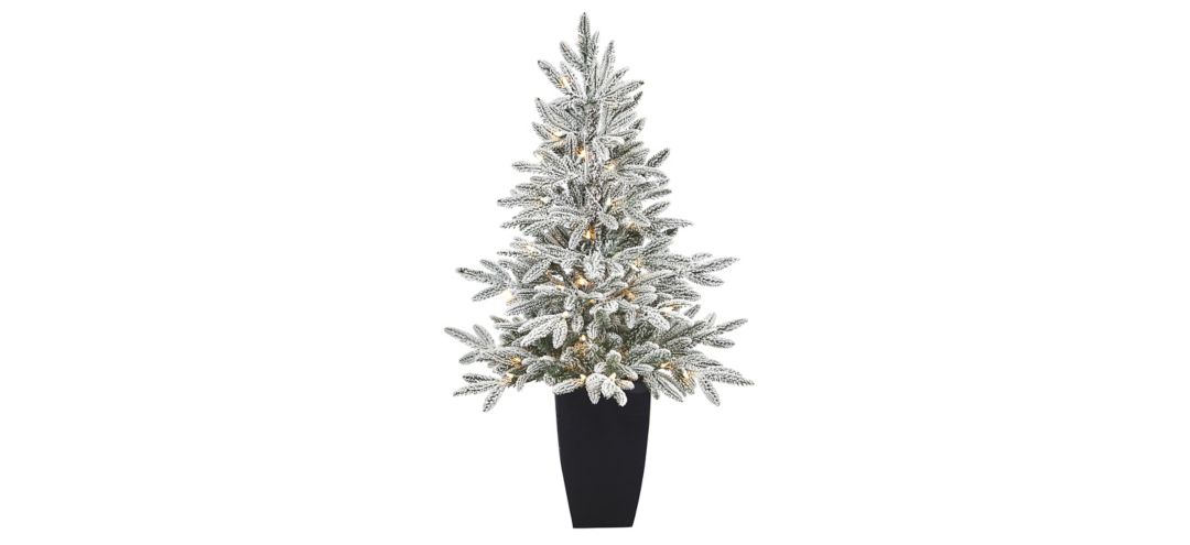 3.5 Pre-Lit Flocked Manchester Spruce Artificial Tree