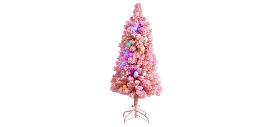 4' Pre-Lit Holiday Frosted Pink Cashmere Artificial Tree