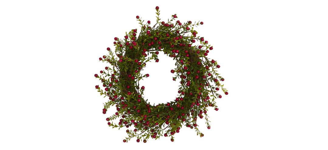 4483 16 Boxwood and Berries Artificial Wreath sku 4483