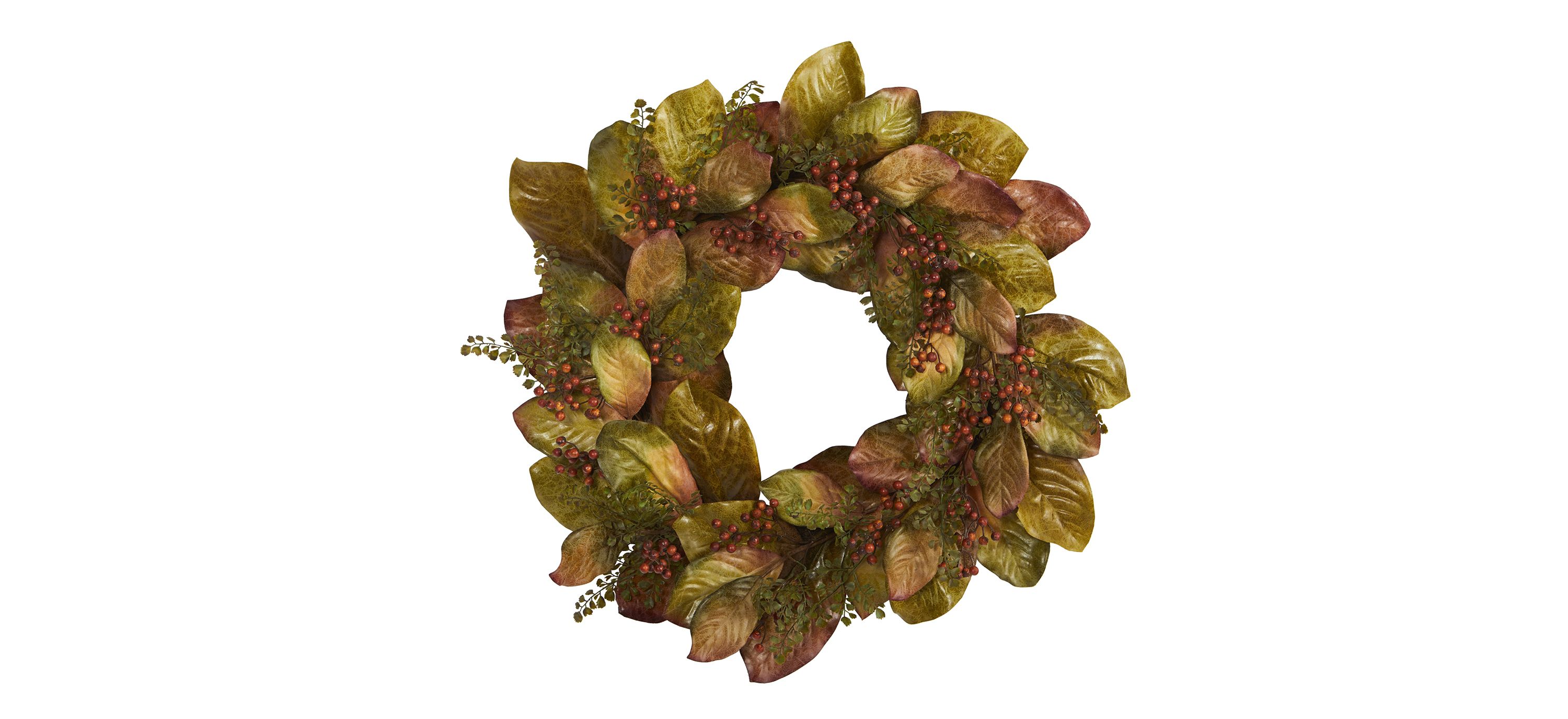30 Fall Leaf Artificial Wreath
