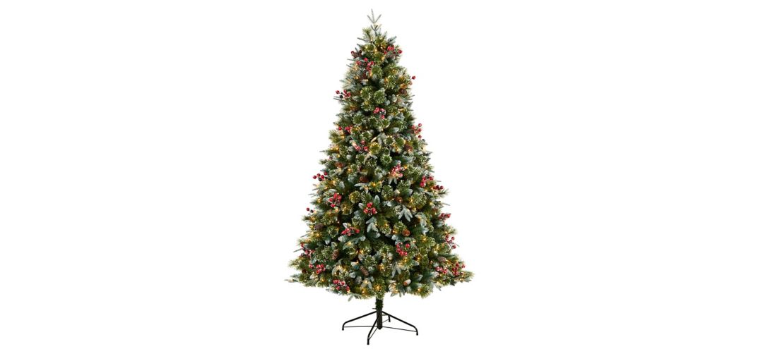 7.5' Pre-Lit Snow Tipped Aspen Spruce Artificial Tree