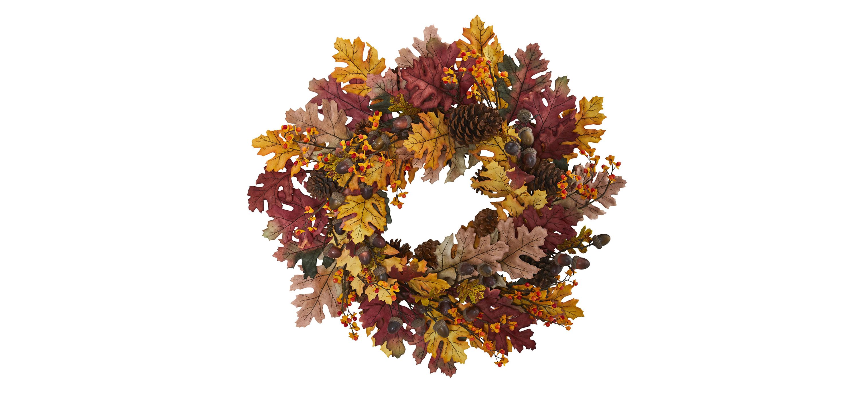24 Oak Leaf and Acorn Artificial Wreath