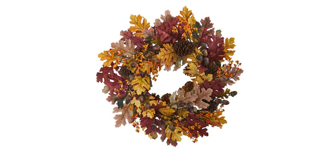 "24"" Oak Leaf and Acorn Artificial Wreath"