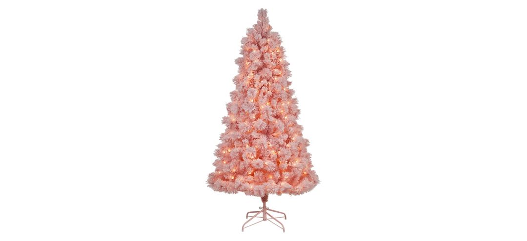 7' Pre-Lit Holiday Pink Cashmere Artificial Tree Artificial