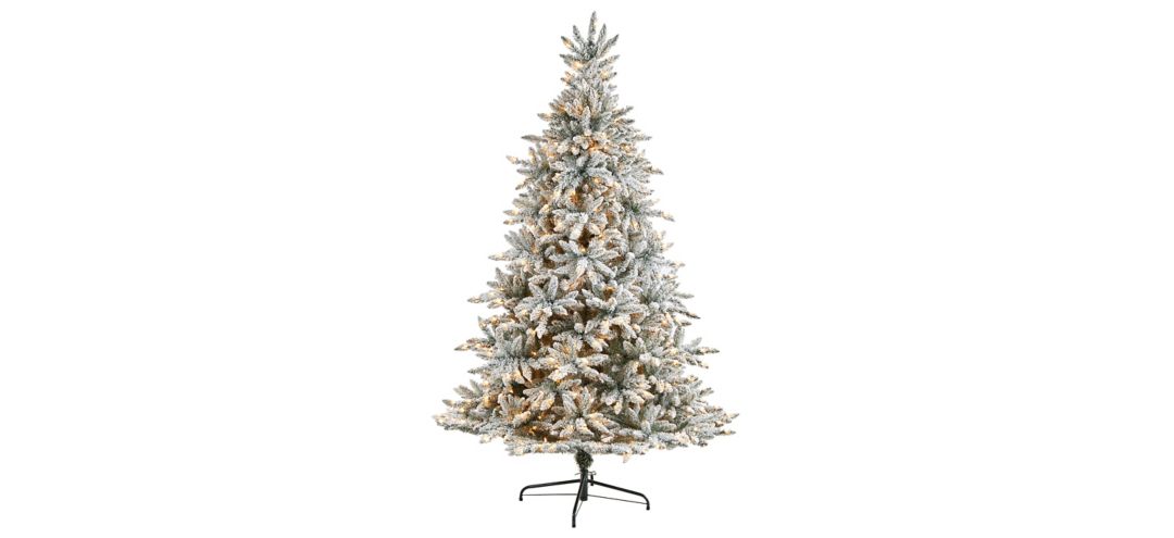 8' Flocked West Virginia Spruce Artificial Tree