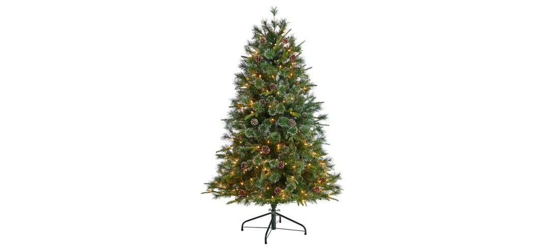 4' Pre-Lit Snowed Tipped Clermont Mixed Pine Artificial Tree