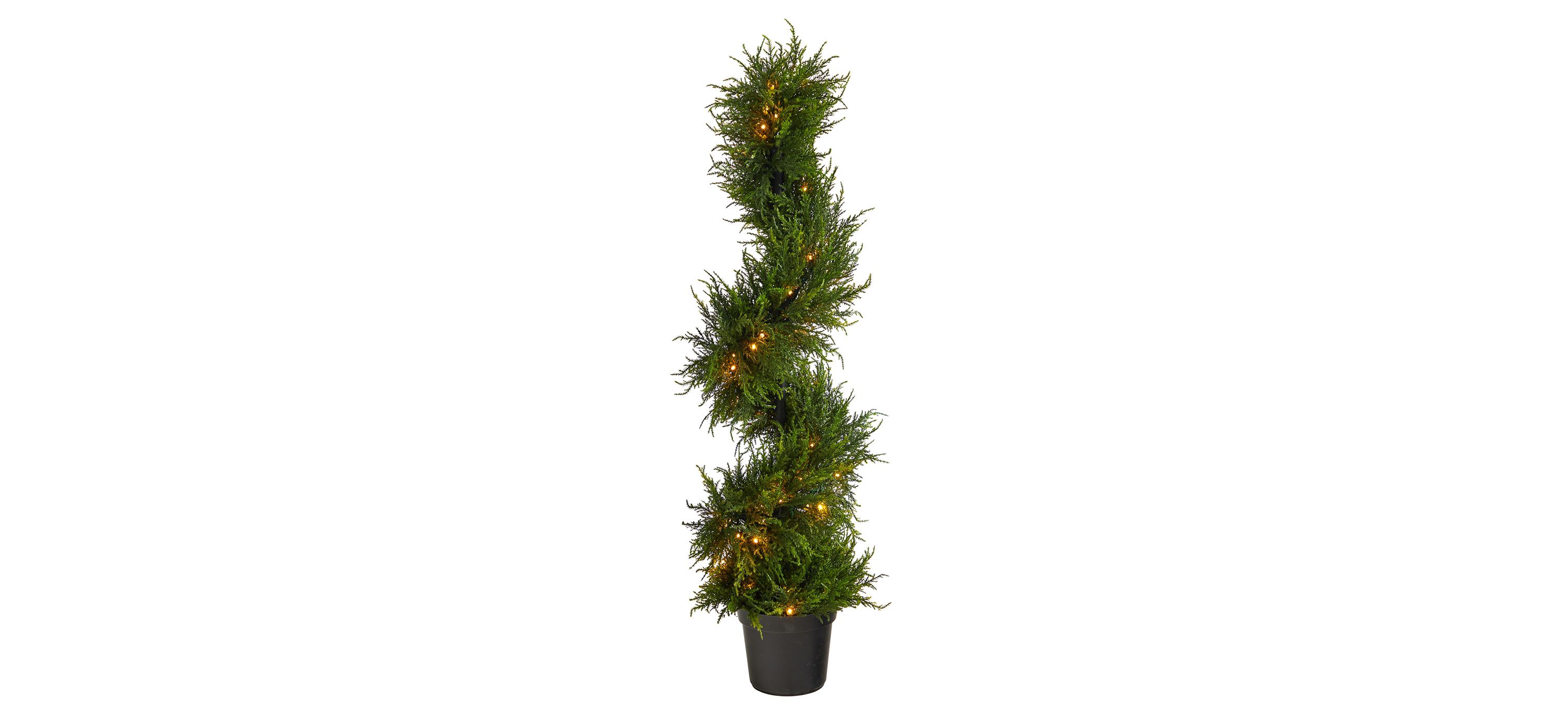 45 Pre-Lit Spiral Cypress Artificial Tree