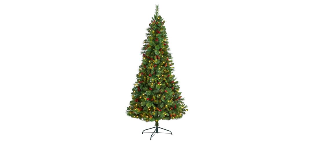 7' Pre-Lit Flat Back Montreal Mountain Pine Artificial Tree