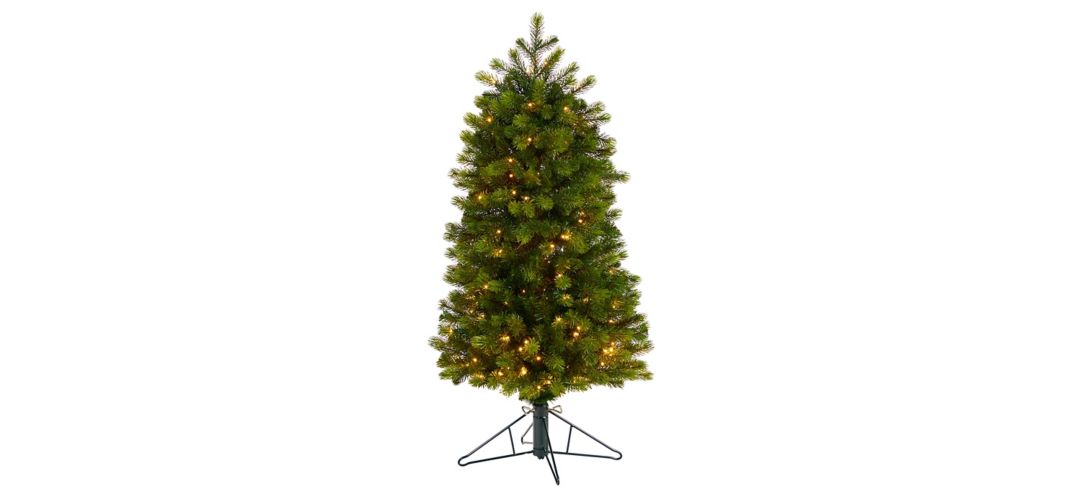 4' Pre-Lit Slim Colorado Mountain Spruce Artificial Tree